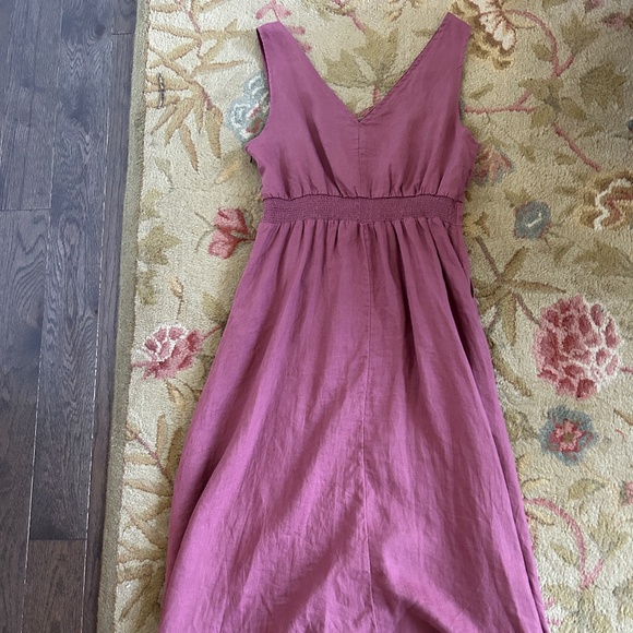 Cynthia Rowley Linen Sleeveless V-Neck Dress – Size 12 – Mauve – EUC - Picture 4 of 9